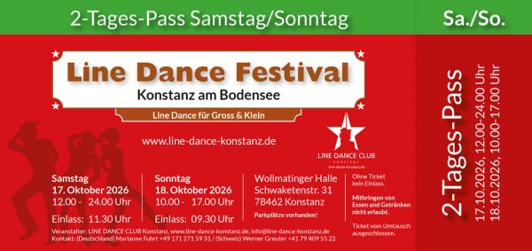2 Tages Pass Sa und So Line Dance Konstanz 2026